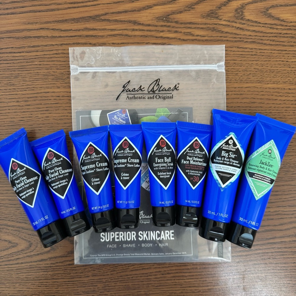 8 x Jack Black Men's Facial Cleanser Moisturizer Cream Hair Body Travel Size NEW